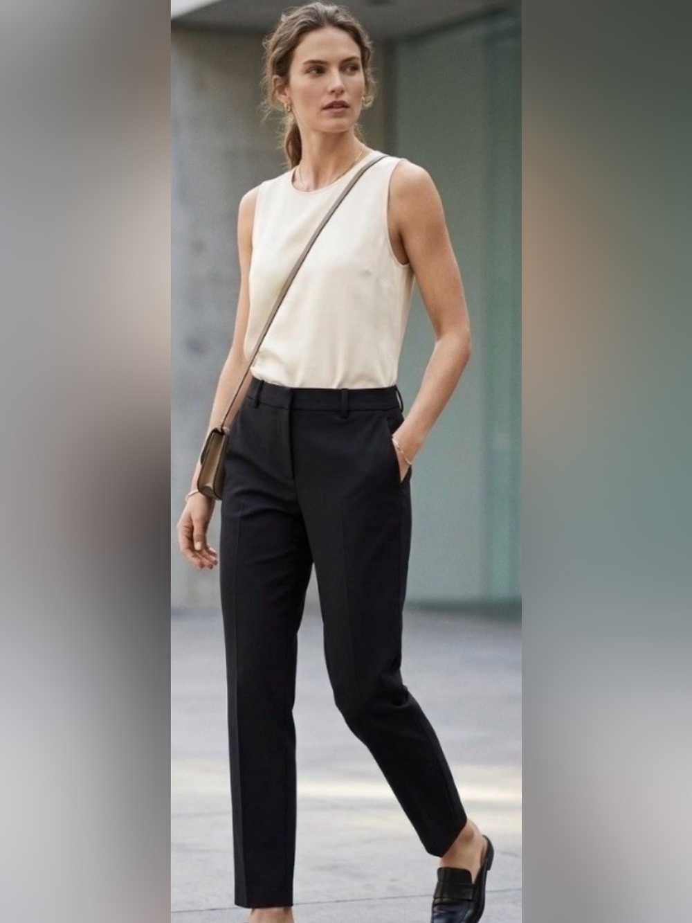 Vince Womens Navy Blue Wool Blend Tailored Ankle Trouser Dress Pants VR556-20585